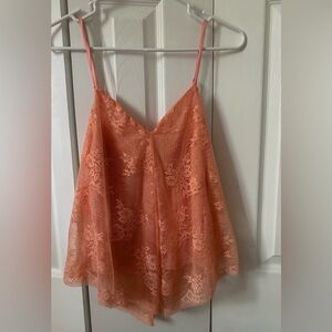 Willow and Root Lace Overlay Tank Top Small NWOT